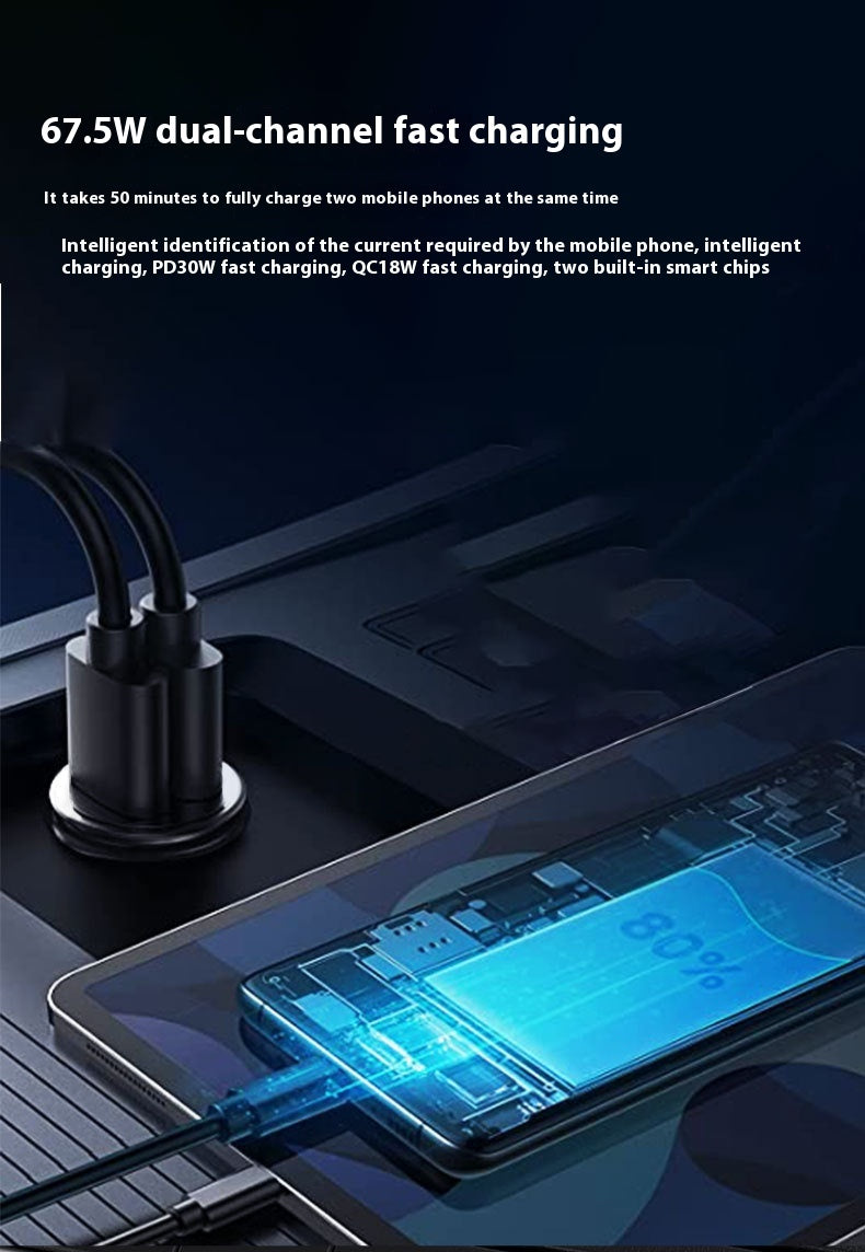 67.5W fast car charger detail image